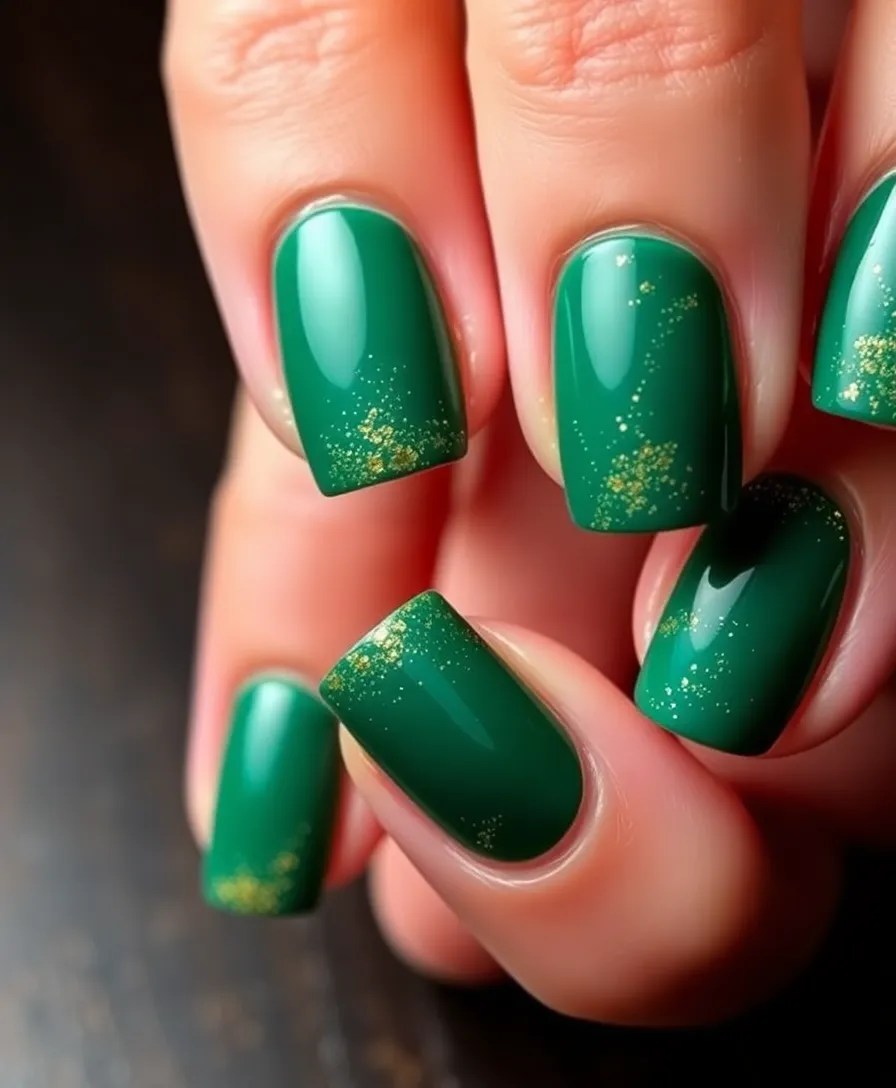 12 Chic New Year's Nails for Short Nails That Will Turn Heads! - 10. Emerald Green Elegance