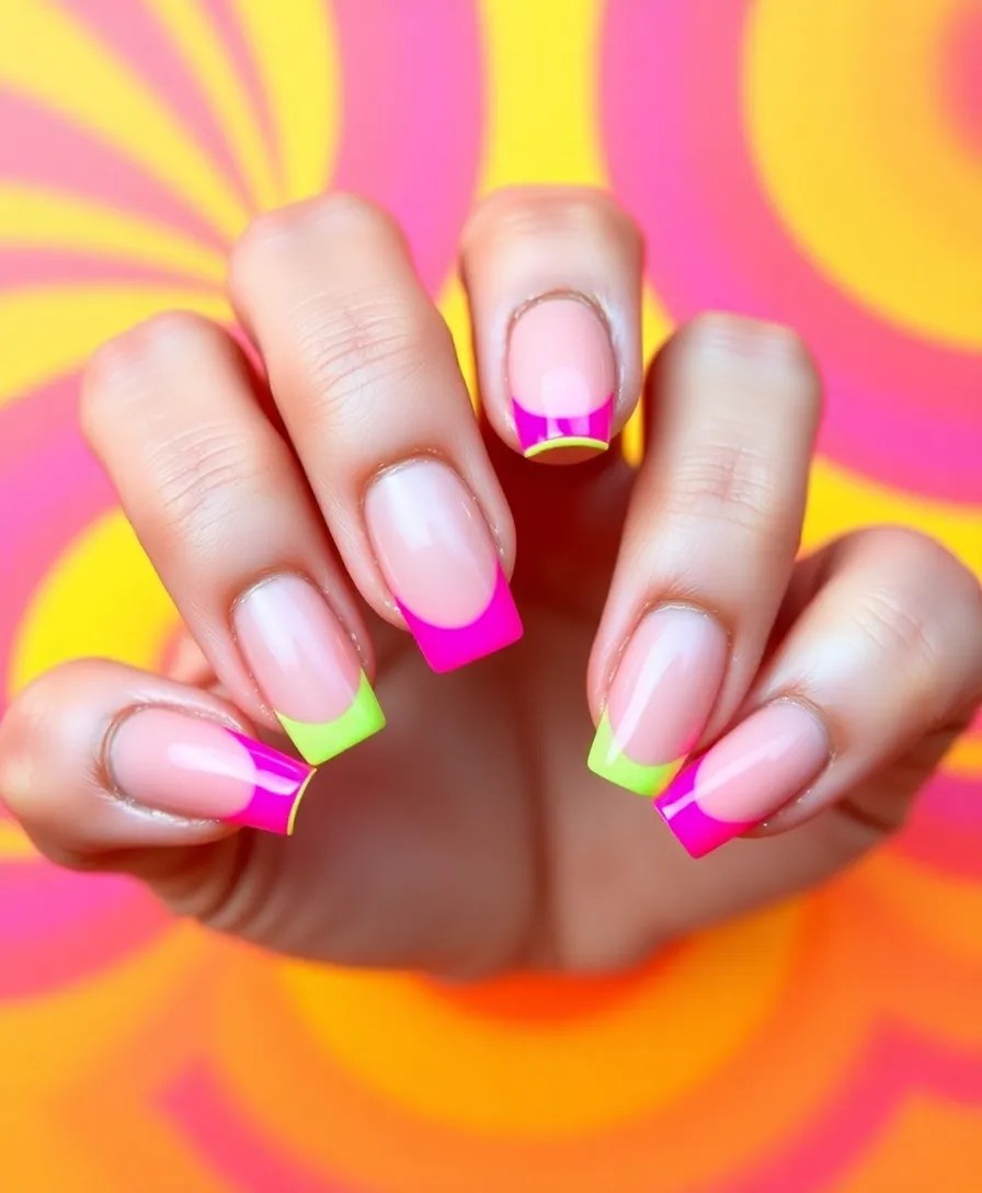 12 Chic New Year's Nails for Short Nails That Will Turn Heads! - 11. Bold Neon Tips