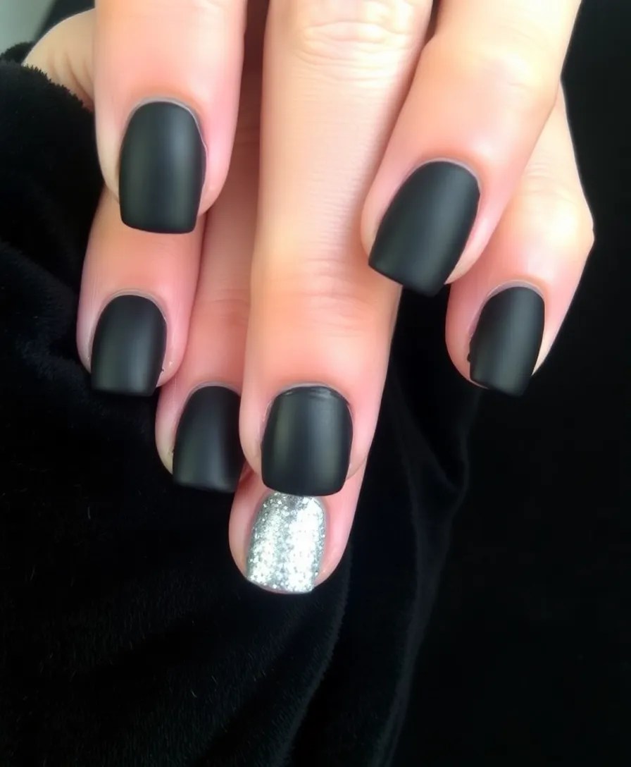 12 Chic New Year's Nails for Short Nails That Will Turn Heads! - 4. Elegant Matte Black