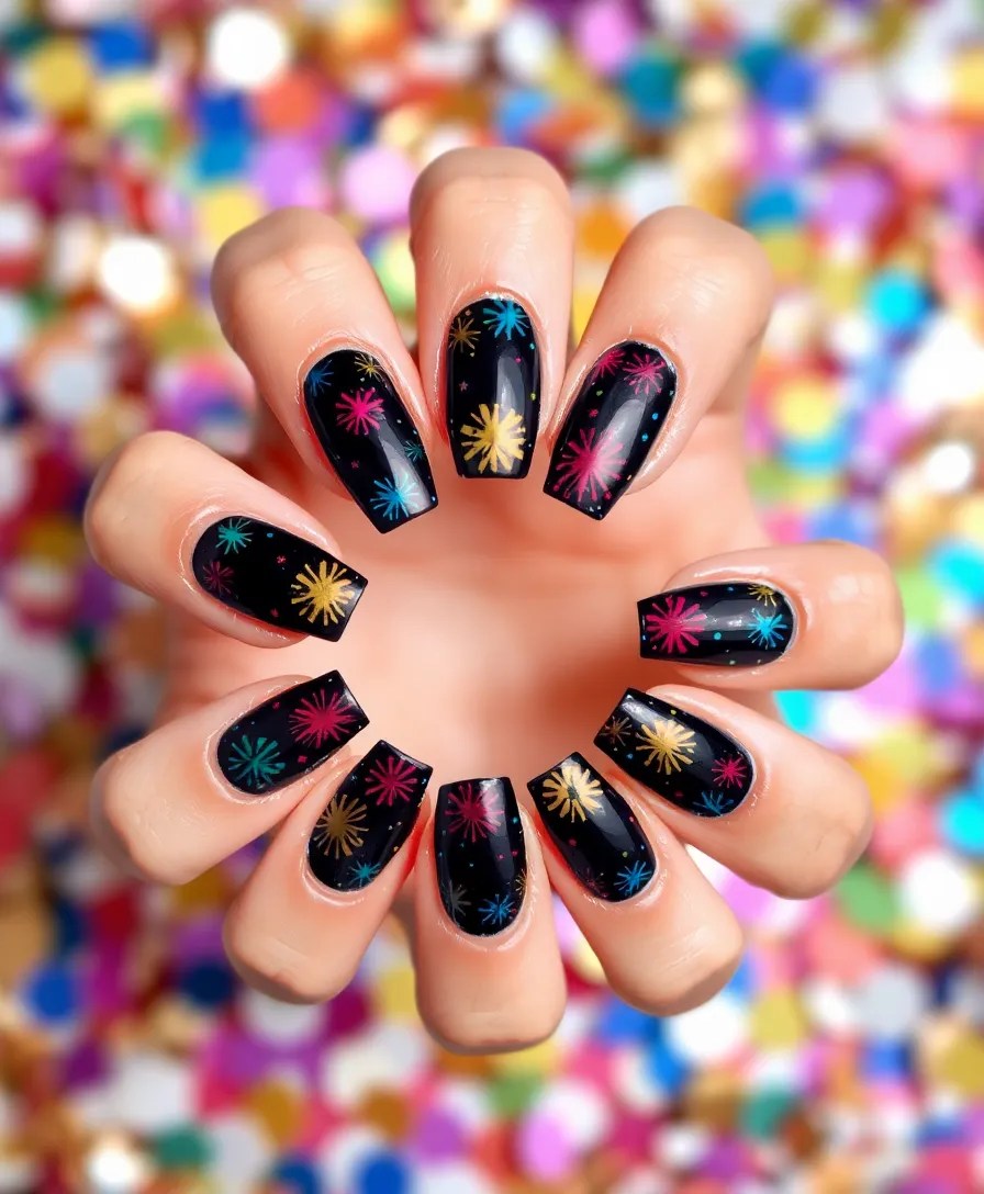 12 Chic New Year's Nails for Short Nails That Will Turn Heads! - 6. New Year’s Fireworks